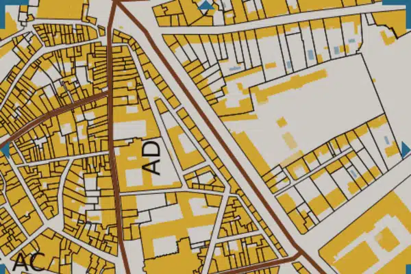 Plan cadastral illustrant ici la division parcellaire